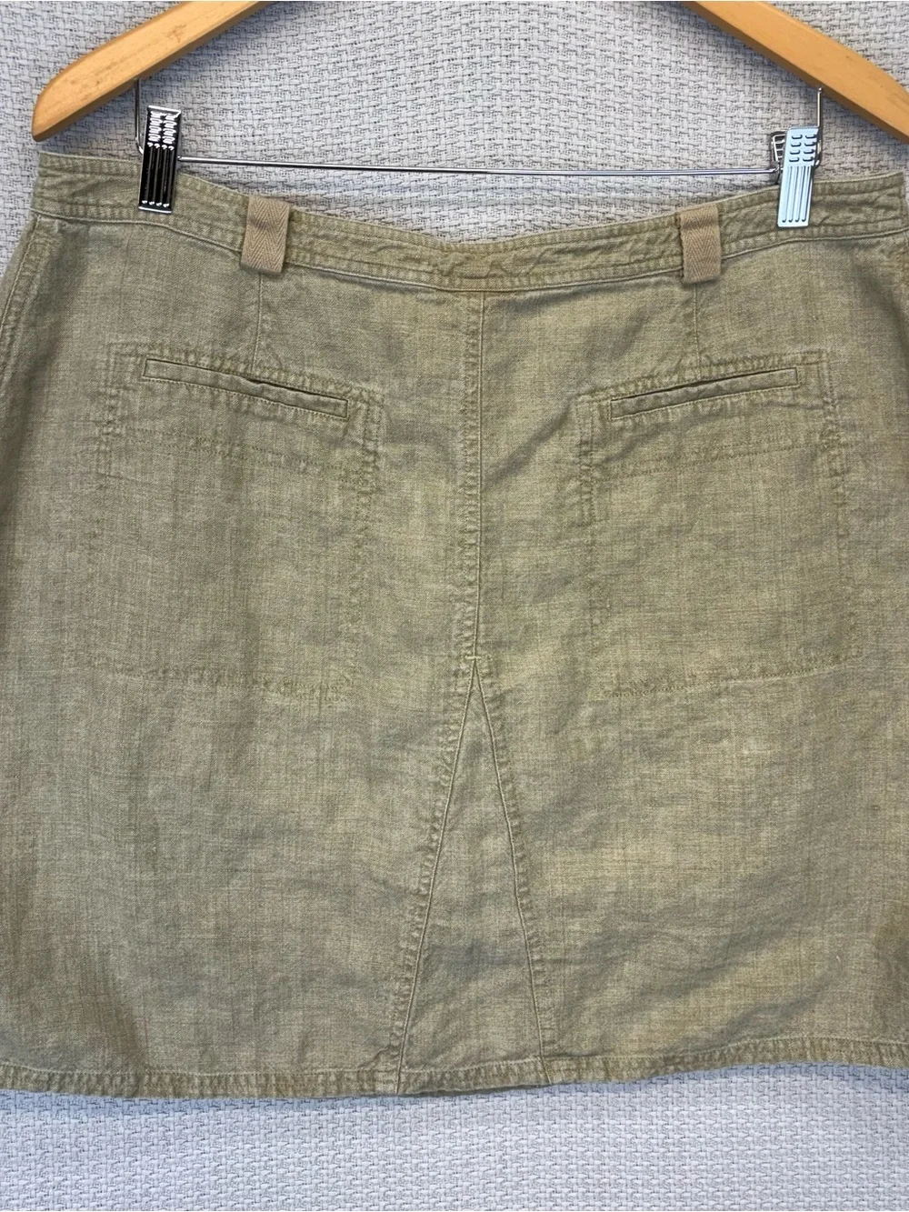 J. Jill 100% Linen Skirt Women’s Plus 18 Beige Khaki Casual Summer Minimalist